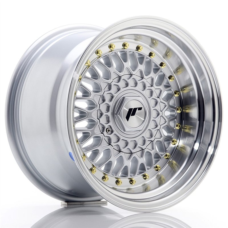 Japan Racing JR-9 15x9" (4 & 5 trous - sur mesure) ET10, Gris Argenté / Poli
