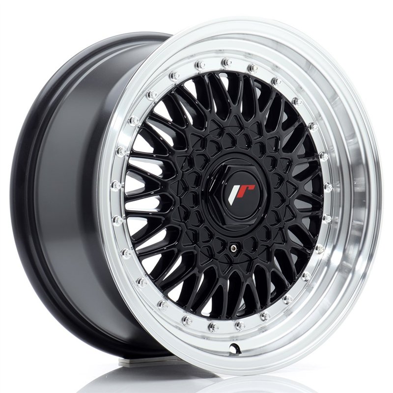 JR Wheels JR9 16x7,5 ET25 4x100/108 Gloss Black w/ Machined Lip