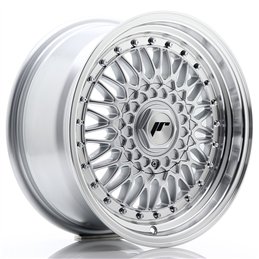 JR Wheels JR9 16x7.5 ET25 4x100/108 Argent / Bord Poli+Argent Rivets