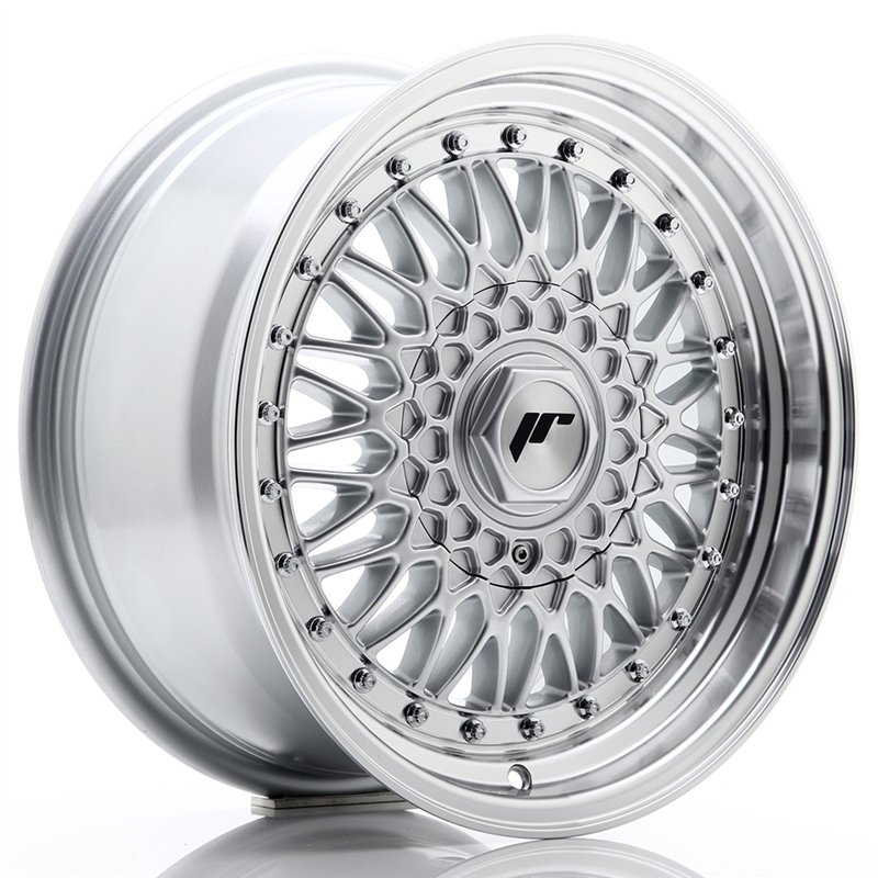 JR Wheels JR9 16x7.5 ET25 4x100/108 Argent / Bord Poli+Argent Rivets