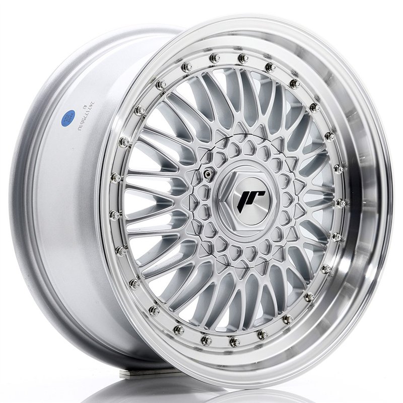 Japan Racing JR9 17x7,5 ET35 5x112/120 Gris Argenté et Rebord Poli+Gris Argenté Rivets