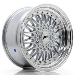 JR Wheels JR9 17x8.5 ET20 5x112/120 Argent / Bord Poli+Argent Rivets