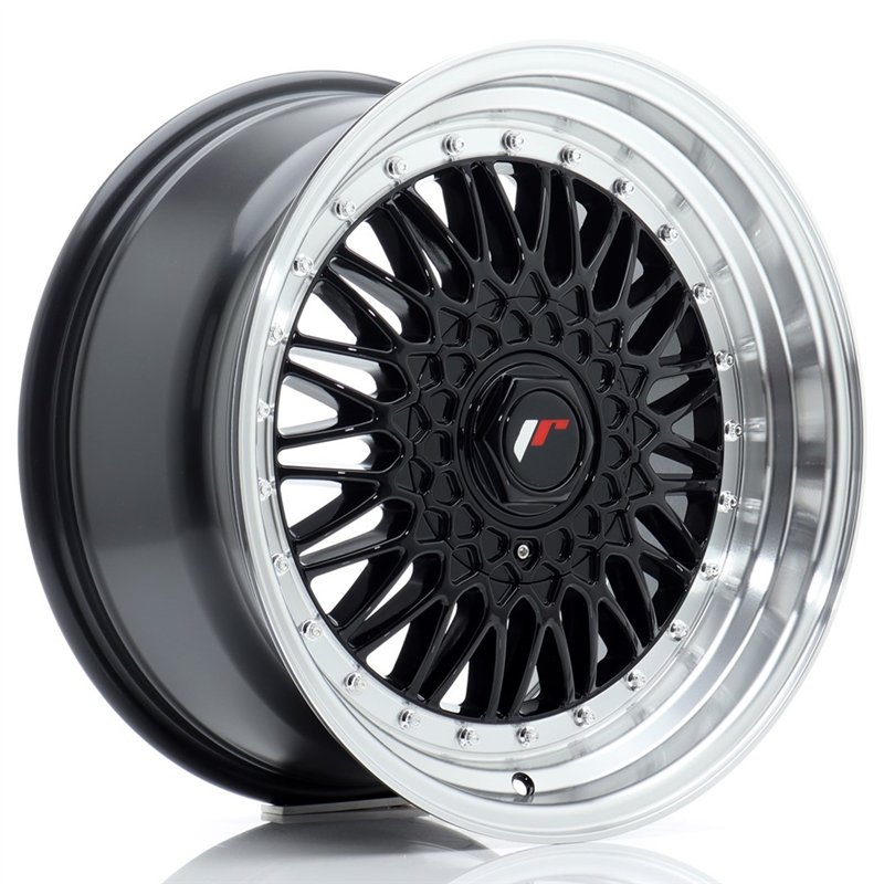 Japan Racing JR9 17x8,5 ET20-35 BLANK Noir Brillant et Rebord Poli