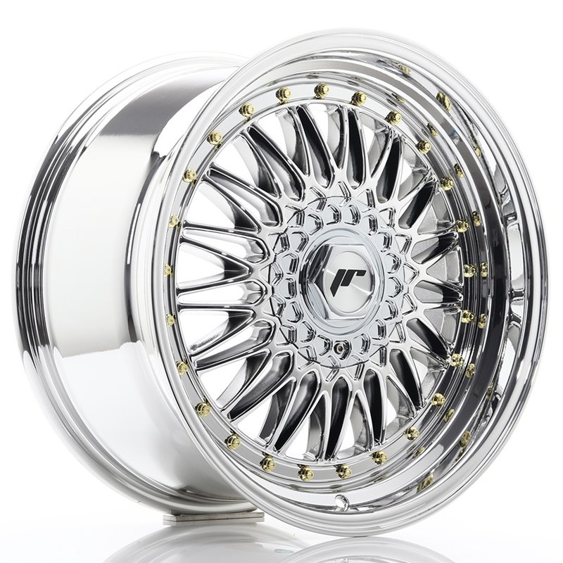 Japan Racing JR-9 18x9" (4 & 5 trous - sur mesure) ET20-40, Chrome / Titane
