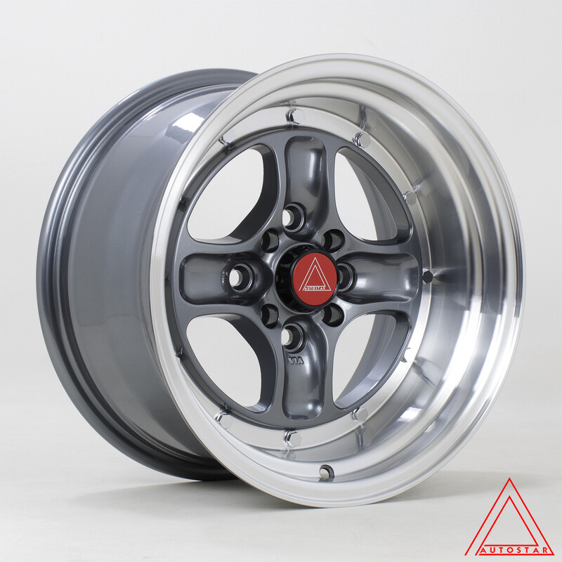 Autostar Classic 15x8" 4x100/114.3 ET0, Gunmetal, Rebord Poli