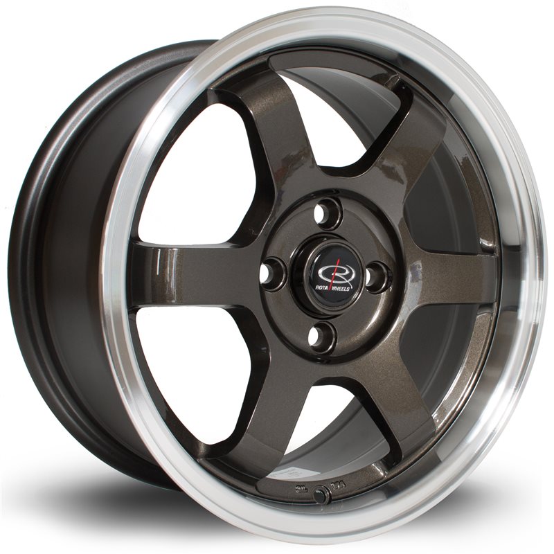 Rota Grid 15x7" 4x100 ET40, Gunmetal, Rebord Chromé