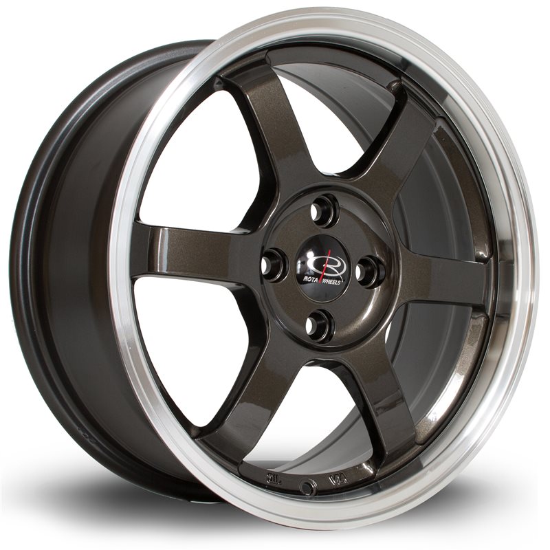 Rota Grid 16x7" 4x100 ET40, Gunmetal, Rebord Chromé