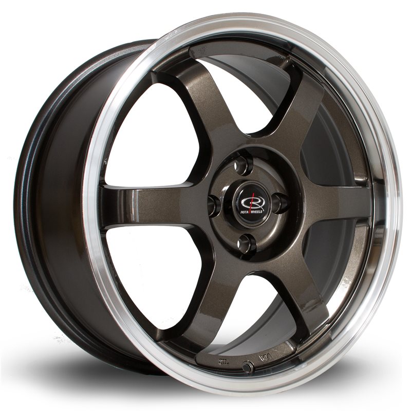 Rota Grid 17x7.5" 4x100 ET45, Gunmetal, Rebord Chromé