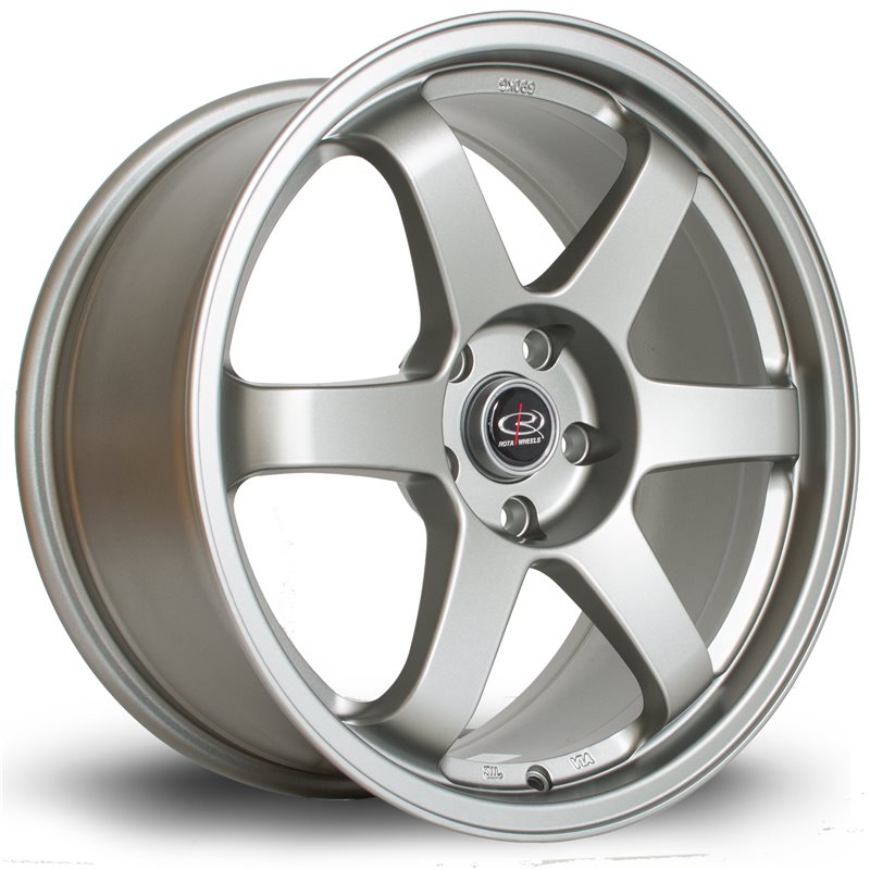 Rota Grid 18x8.5" 5x108 ET42, Gris Argenté / Poli