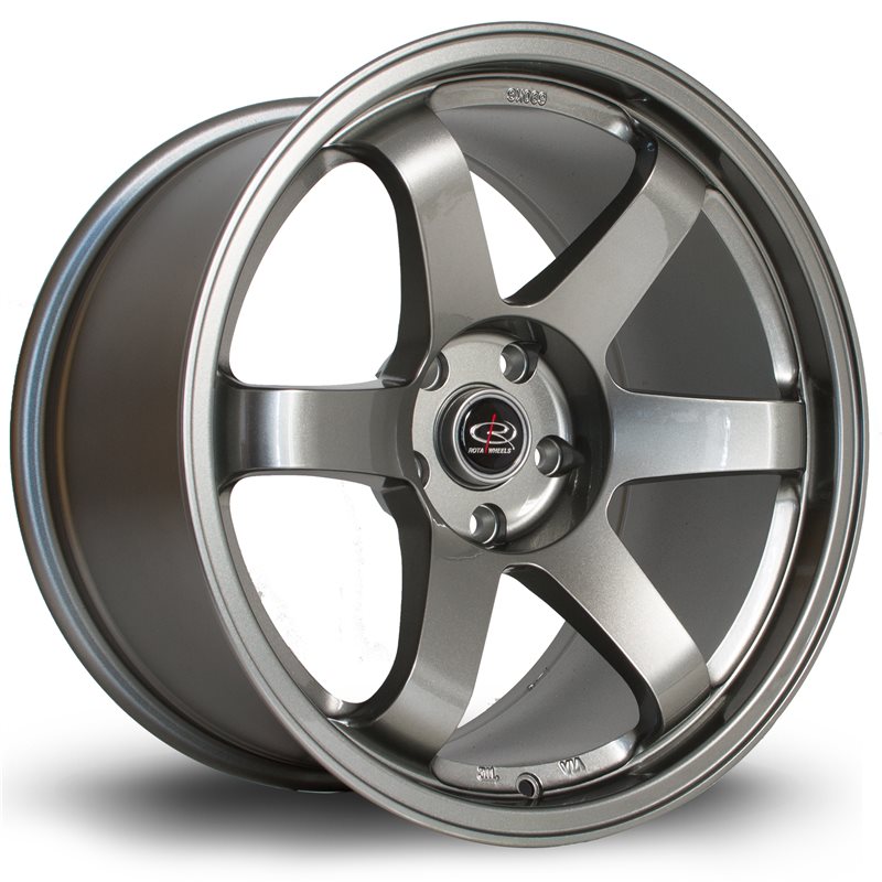 Rota Grid 18x9.5" 5x108 ET35, Gris Argenté / Poli