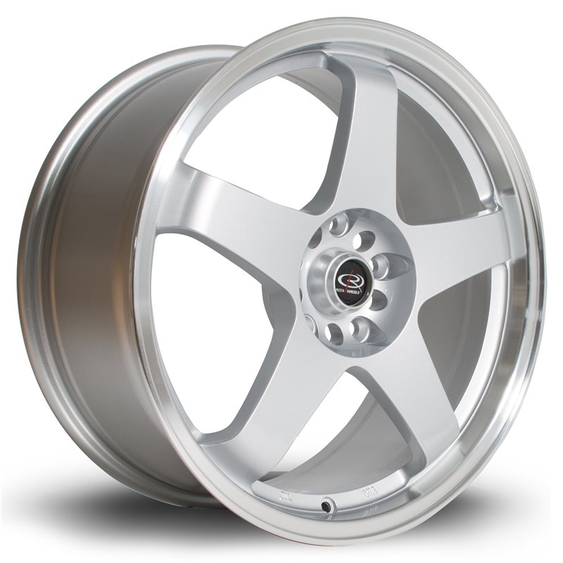 Rota GTR 18x8" 5x114.3 ET48, Gris Argenté, Rebord Chromé