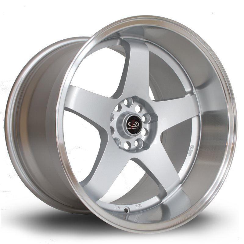 Rota GTR-D 18x12" 5x114.3 ET20, Gris Argenté, Rebord Chromé