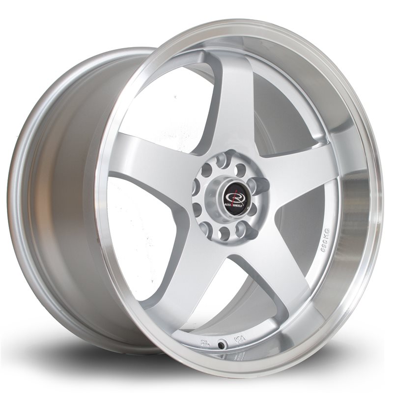 Rota GTR-D 18x9.5" 5x114.3 ET25, Gris Argenté, Rebord Chromé