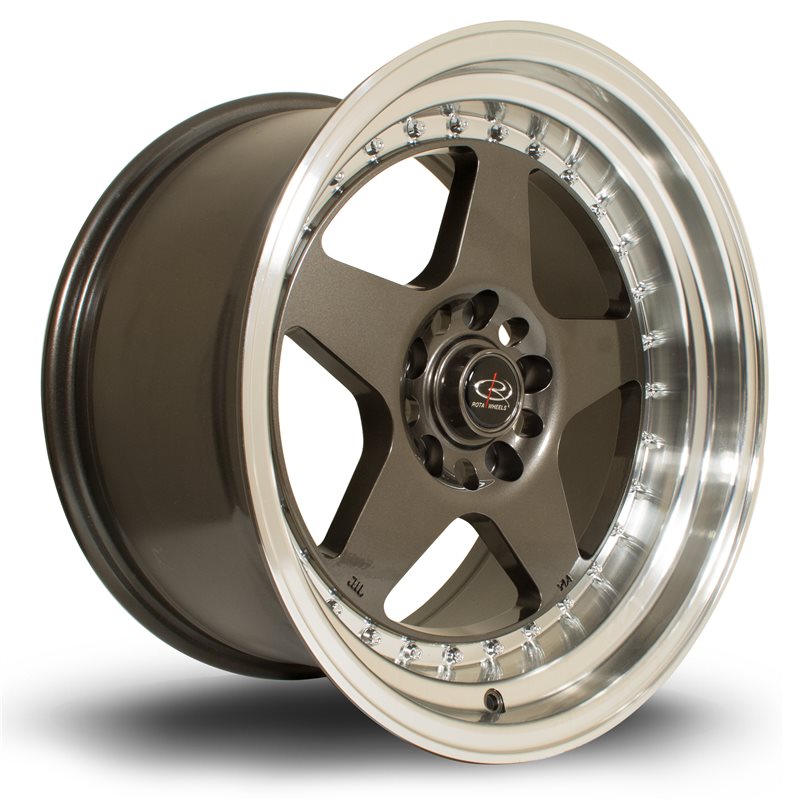Rota Kyusha 17x9" 4x100/108 ET20, Gunmetal, Polished Lip