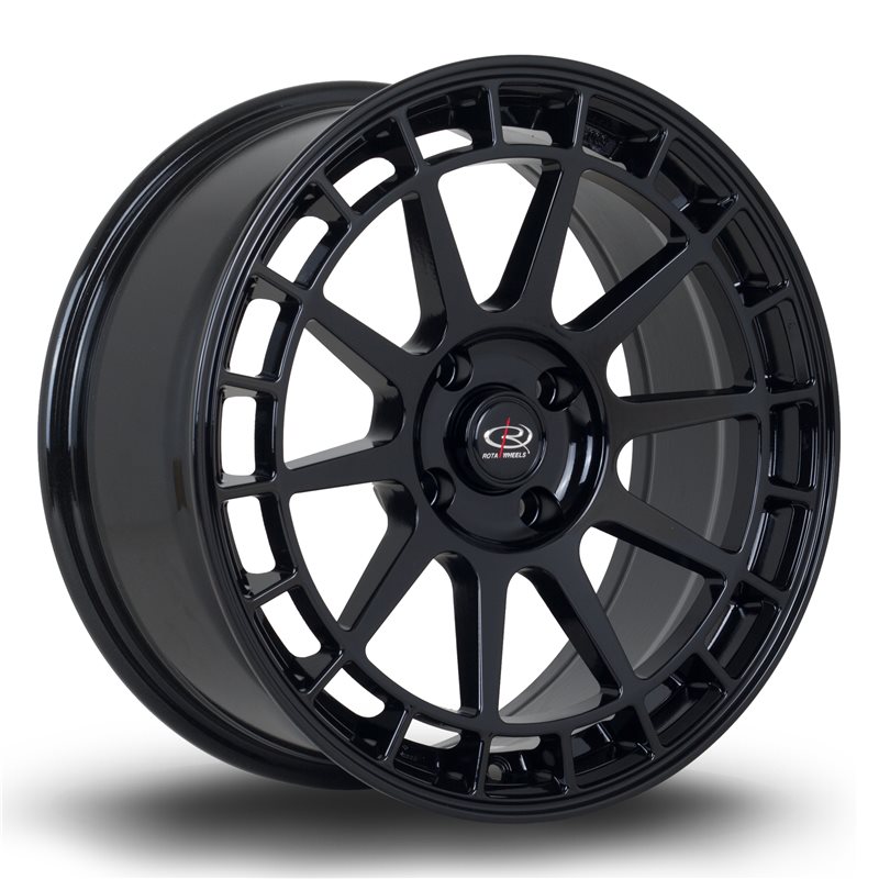 Rota Recce 17x7.5" 4x108 ET25, Noir Brillant