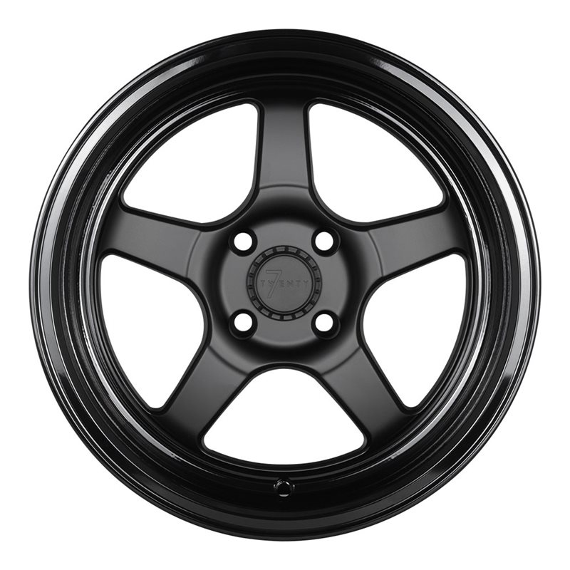 7Twenty Style51 15x8" 4x100 ET20, Noir Mat, Rebord Brillant