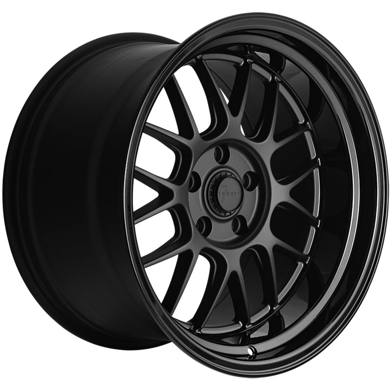 7Twenty Style57 18x10.5" 5x120 ET20, Noir Mat, Rebord Brillant