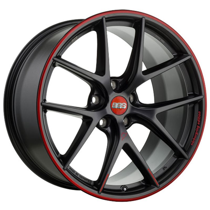 BBS CI-R 20x10" 5x112 ET45 Nürburgring Edition, Noir Mat / Liseret Rouge