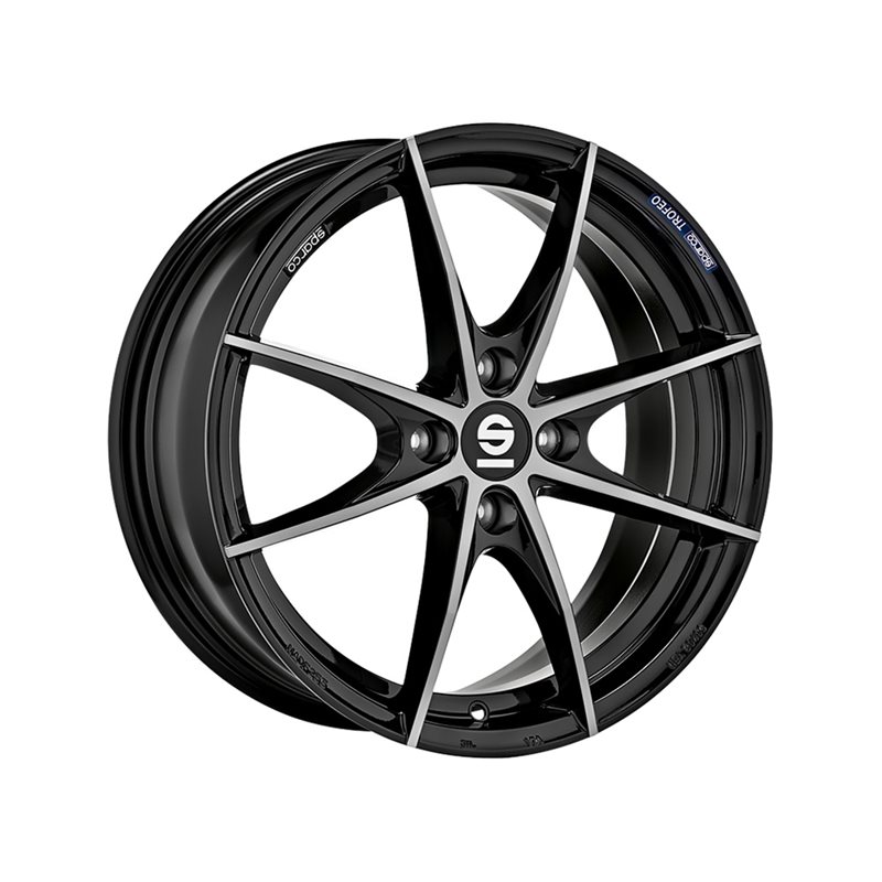 Sparco Trofeo 4 17x7" 4x100 ET37, Noir Brillant / Poli