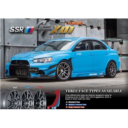 SSR GTX01 19x10.5 5x114.3 22mm Argent Foncé Evo X / G35 / 350z / 370z