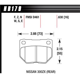 Plaquettes de Frein Arrière HAWK Street HPS 300ZX/SKYLINE