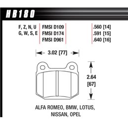 Plaquettes de Frein Arrière HAWK Street HPS 5.0 STI 2001-2020/FORESTER STI