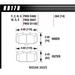 Plaquettes de Frein Avant HAWK Street Performance Ceramic 180SX/200SX/300ZX/SILVIA/SKYLINE
