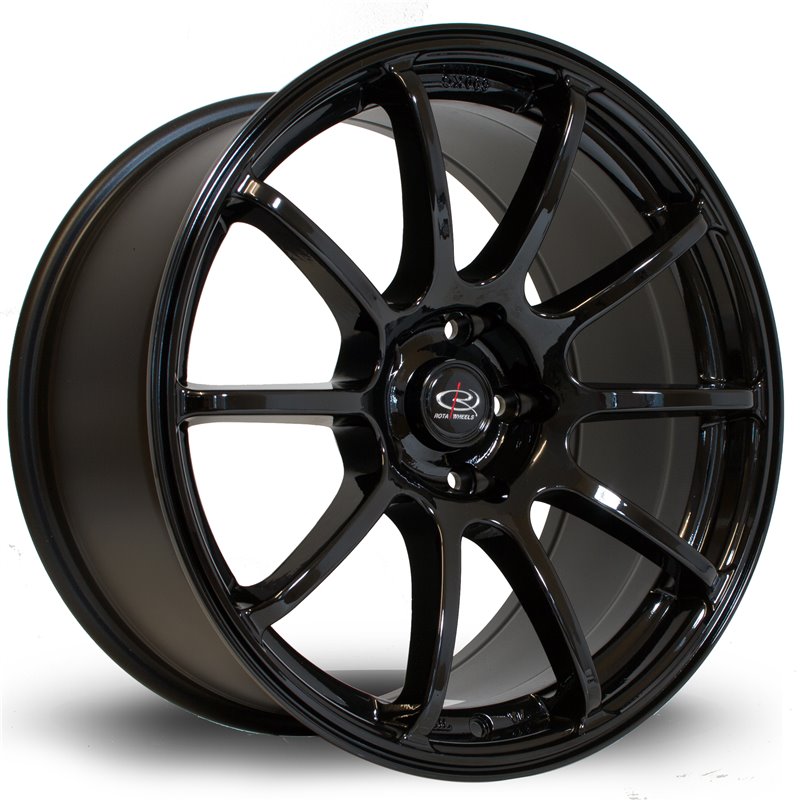 Rota Force 18x9" 5x114.3 ET27, Noir / Brillant
