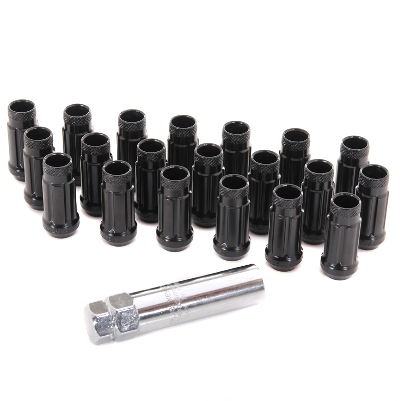 Ecrous JN4 Noirs en Acier Forgé M12x1.25 (Débouchants, Pack de 20)