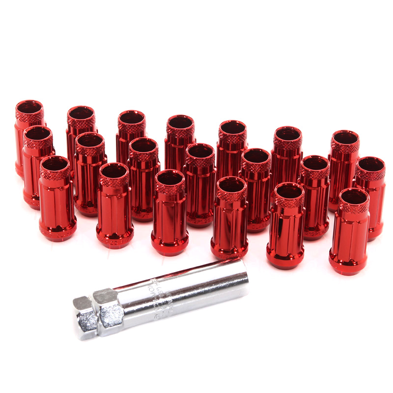 Ecrous JN4 Rouges en Acier Forgé M12x1.25 (Débouchants, Pack de 20)