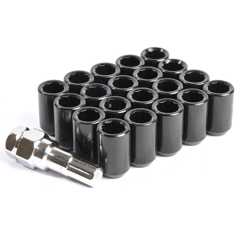 Ecrous M12x1.25 | Renforcés, Noirs, Empreinte Interne (Pack de 20)
