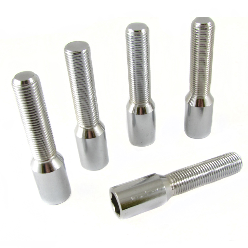 Vis de Roue Longues Argentées à Empreinte Interne M12x1.5 (Pack de 10) 