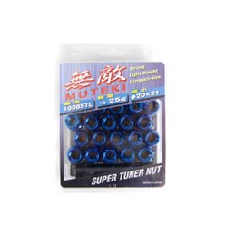 Ecrous MUTEKI 12x1.25 Ouverts Bleu