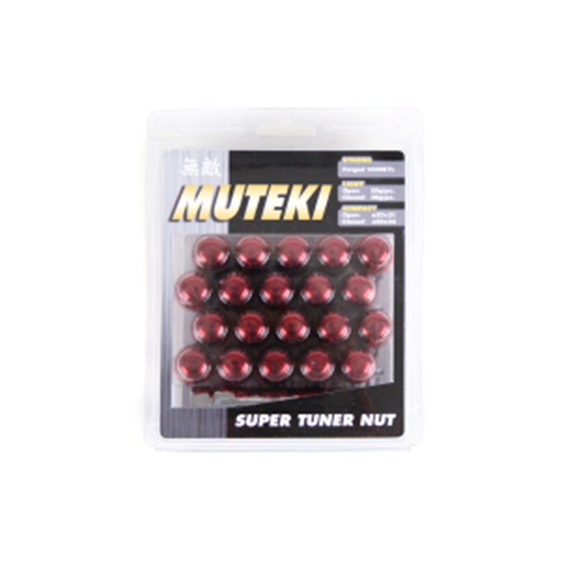 Ecrous MUTEKI 12x1.50 Fermés Rouge