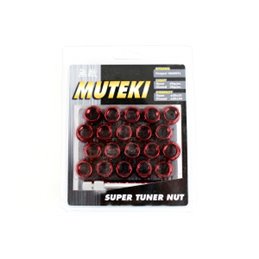 Ecrous MUTEKI 12x1.50 Ouverts Rouge