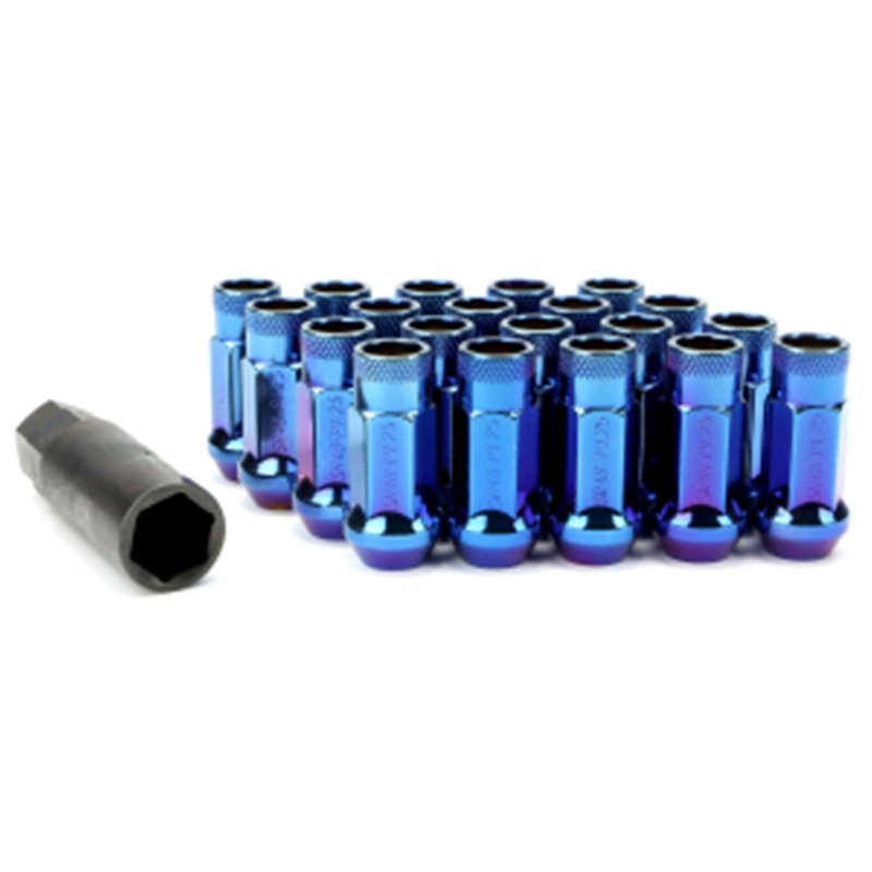 Ecrous SR48 MUTEKI Chrome Burning Bleu Ouverts 12X1.25