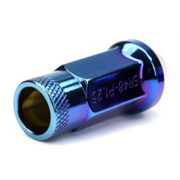 Ecrous SR48 MUTEKI Chrome Burning Bleu Ouverts 12X1.25
