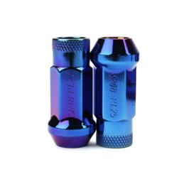 Ecrous SR48 MUTEKI Chrome Burning Bleu Ouverts 12X1.25