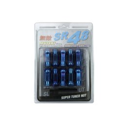 Ecrous SR48 MUTEKI Chrome Burning Bleu Ouverts 12X1.25