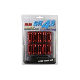 Ecrous SR48 MUTEKI Chrome Rouge Ouverts 12X1.50