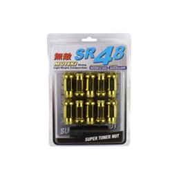 Ecrous SR48 MUTEKI Chrome Jaune Ouverts 12X1.25