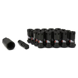 Ecrous R40 KICS Iconix Noir avec Capuchon Plastique Noir M12X1.50 20 PCS (Sans Antivol)