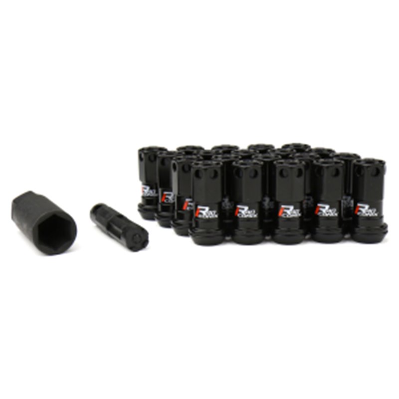 Ecrous R40 KICS Iconix Noir avec Capuchon Plastique Noir M12X1.25 20 PCS (Sans Antivol)