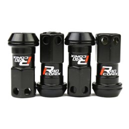Ecrous R40 KICS Iconix Noir avec Capuchon Plastique Noir M12X1.25 20 PCS (Sans Antivol)