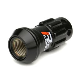 Ecrous R40 KICS Iconix Noir et Antivol avec Capuchon Plastique Noir M12X1.25 16+4
