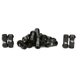 Ecrous R40 KICS Iconix Noir et Antivol avec Capuchon Plastique Noir M12X1.25 16+4