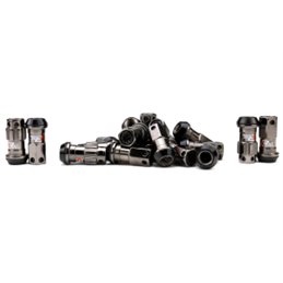 Ecrous R40 KICS Iconix Gunmetal et Antivol avec Capuchon Plastique Noir M12X1.50 16+4