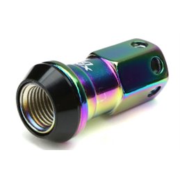 Ecrous R40 KICS Iconix Neo Chrome avec Capuchon Plastique Noir M12x1.25 16+4