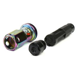 Ecrous R40 KICS Iconix Neo Chrome avec Capuchon Plastique Noir (Noir) M12x1.25 20 PCS (Sans Antivol)