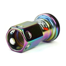 Ecrous R40 KICS Iconix Neo Chrome avec Capuchon Plastique Noir (Noir) M12x1.25 20 PCS (Sans Antivol)